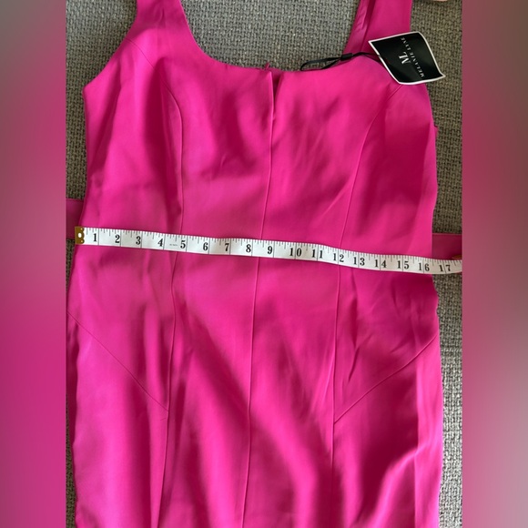 Melanie Lyne Pink Flared Tulip Hem Belted Dress - Size 6 - Picture 11 of 13